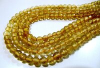 Natural Citrine Faceted Round  5-6mm Beads Sold Per Strand 13.5 inch long