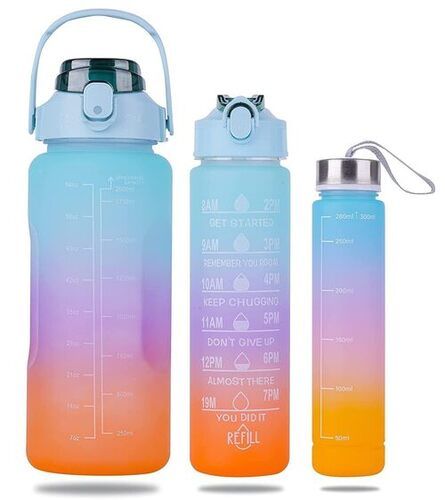 motivational water bottle set of 3 pcs