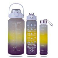 motivational water bottle set of 3 pcs