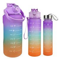 motivational water bottle set of 3 pcs