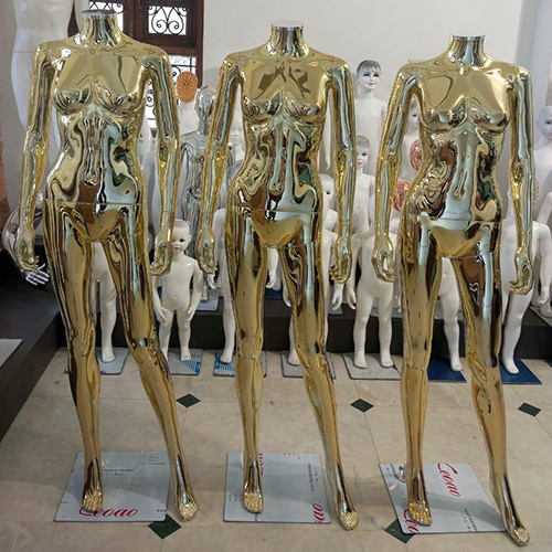 Headless Gold Chrome Female Mannequin