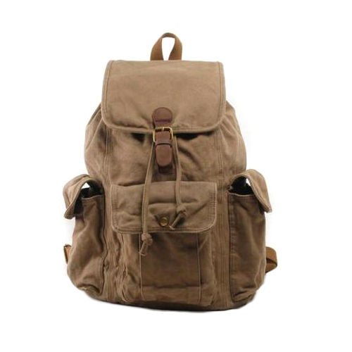 Cotton School Bag - Color: Brown