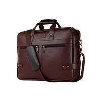 Leather Office Executive Bag - High-Quality Leather, Modern Design, Rich Brown Color | Zipper Closure, Warranty Included