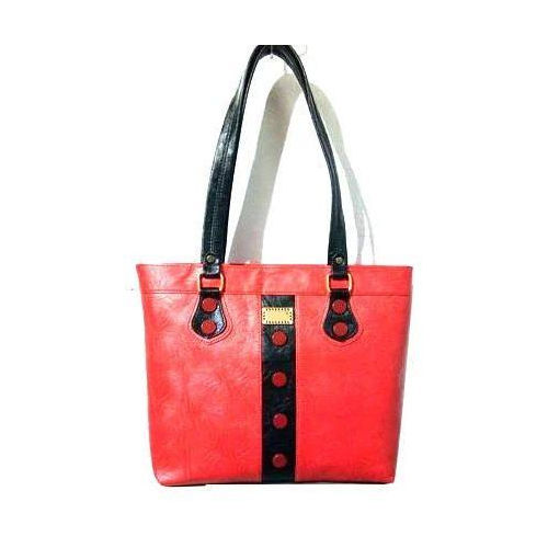 Rexine Tote Bag - Color: Red