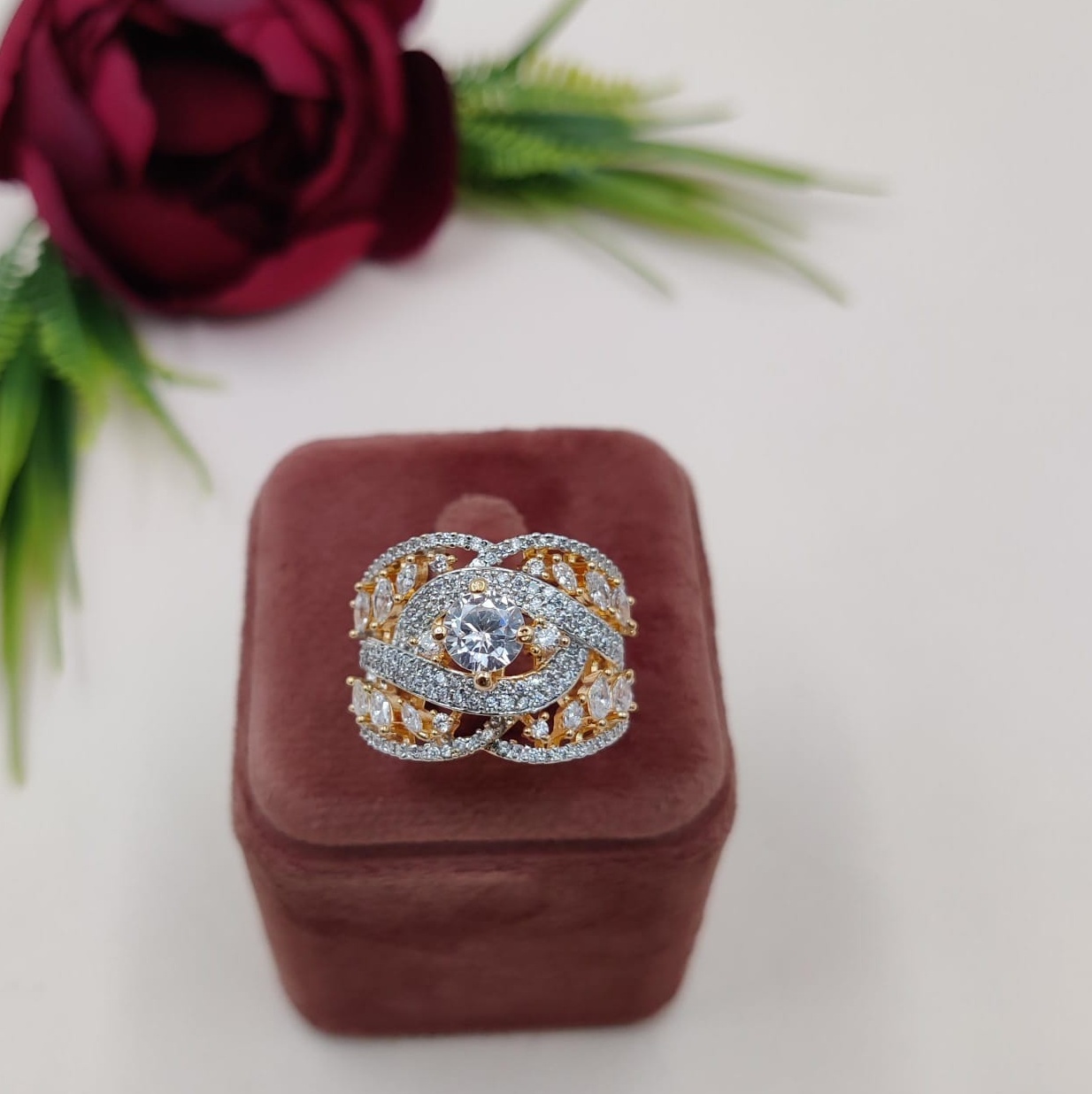 Elegant Sparkling American Diamond Ring