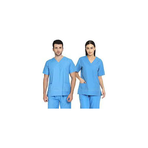 Medical V Neck Surgeon Dress - Color: Blue