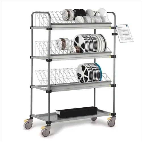 Smt Reel Rack Trolley - Color: Silver