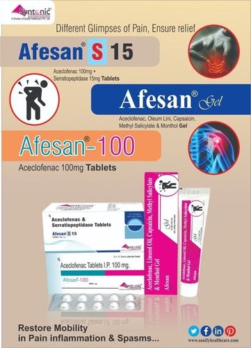 Tablet Aceclofenac 100mg + Serratiopeptidase 15mg