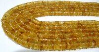 Natural Citrine Tyre Shape Rondelle Plain 6-7mm Beads Strand 8 inch Long