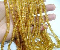 Natural Citrine Tyre Shape Rondelle Plain 4 to 8mm Beads Strand 8 inch Long