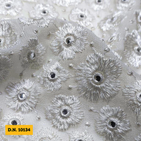 Allover Embroidered Mirror Work fabric