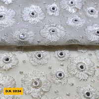 Allover Embroidered Mirror Work fabric