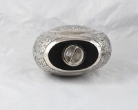Silver Engraved Funeral Teardrop Cremation Urn with Screw Lid Bottom Opening - Cremation Urns Supplies