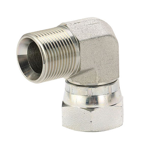 Male To Female Elbow Steel Adapter - Color: Silver