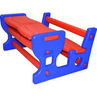 Plastic School Bench - Color: Red