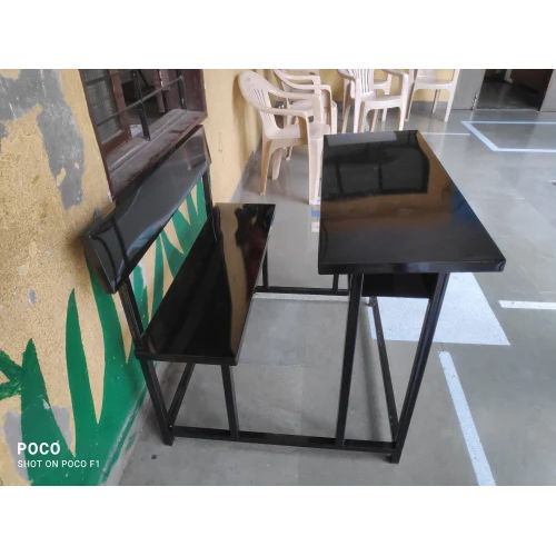 School Metal Bench - Color: Black