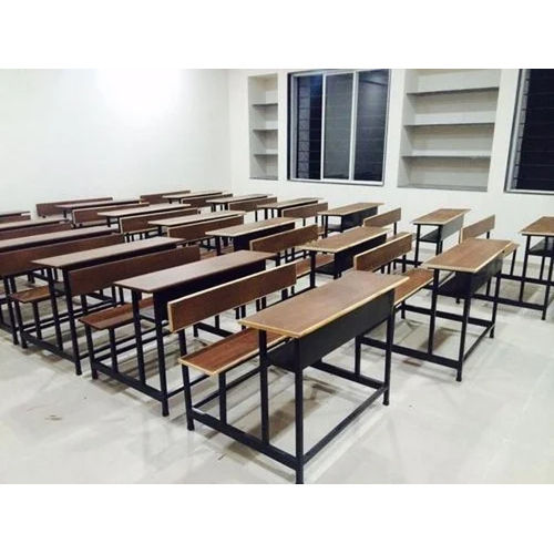 Wooden And Metal Classroom Desk