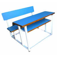 2 Seater School Bench - Stainless Steel, Polished Finishing, Available In Blue And White Colors | Durable, Easy To Clean, High-quality Indoor Seating Solution