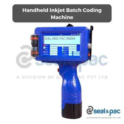 Automatic Handheld Inkjet Batch Coding Machine - Color: Blue