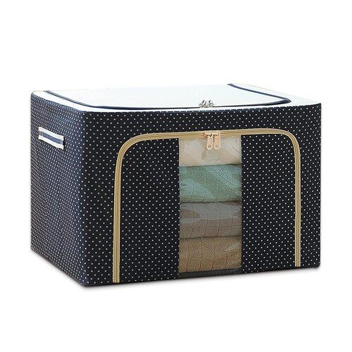 66 Litre Waterproof Collapsible Folding Clothes Organiser Storage Bag For Wardrobe Living Boxes