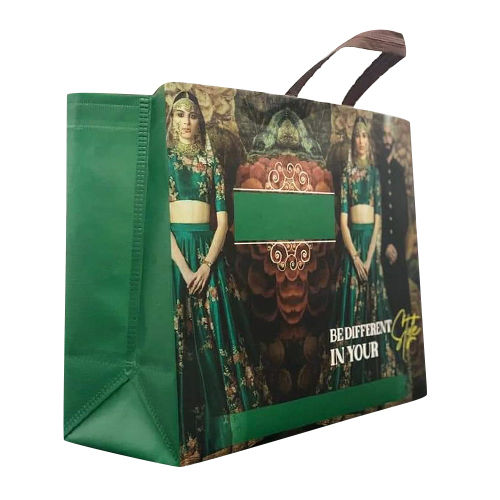 Printed Dark Green BOPP Shopping Bag