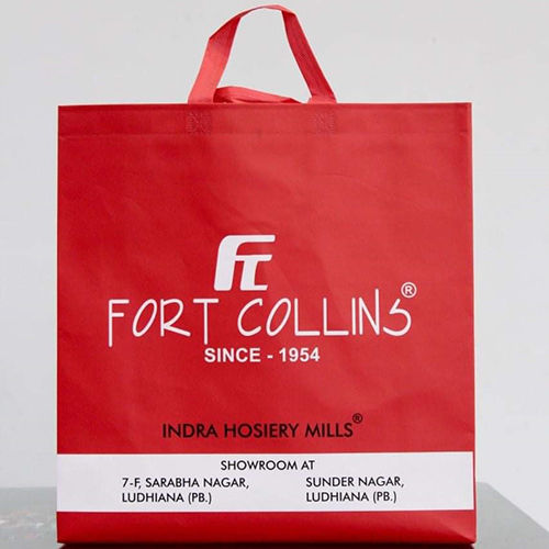 Red Printed Bopp Laminated Carry Bag