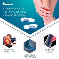 Silicone Heel Cups and PU Gel Heel Protectors for Men, Heel Pads