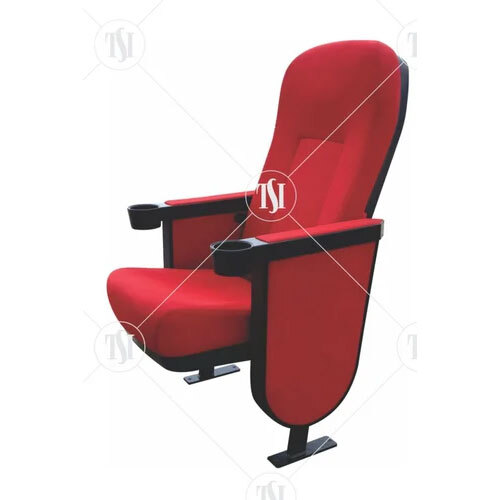 Movie Theater-Auditorium Push Back Chair - 16 Inch Seating Height, Red Upholstery | Industrial Application, Ideal for Theater Usage