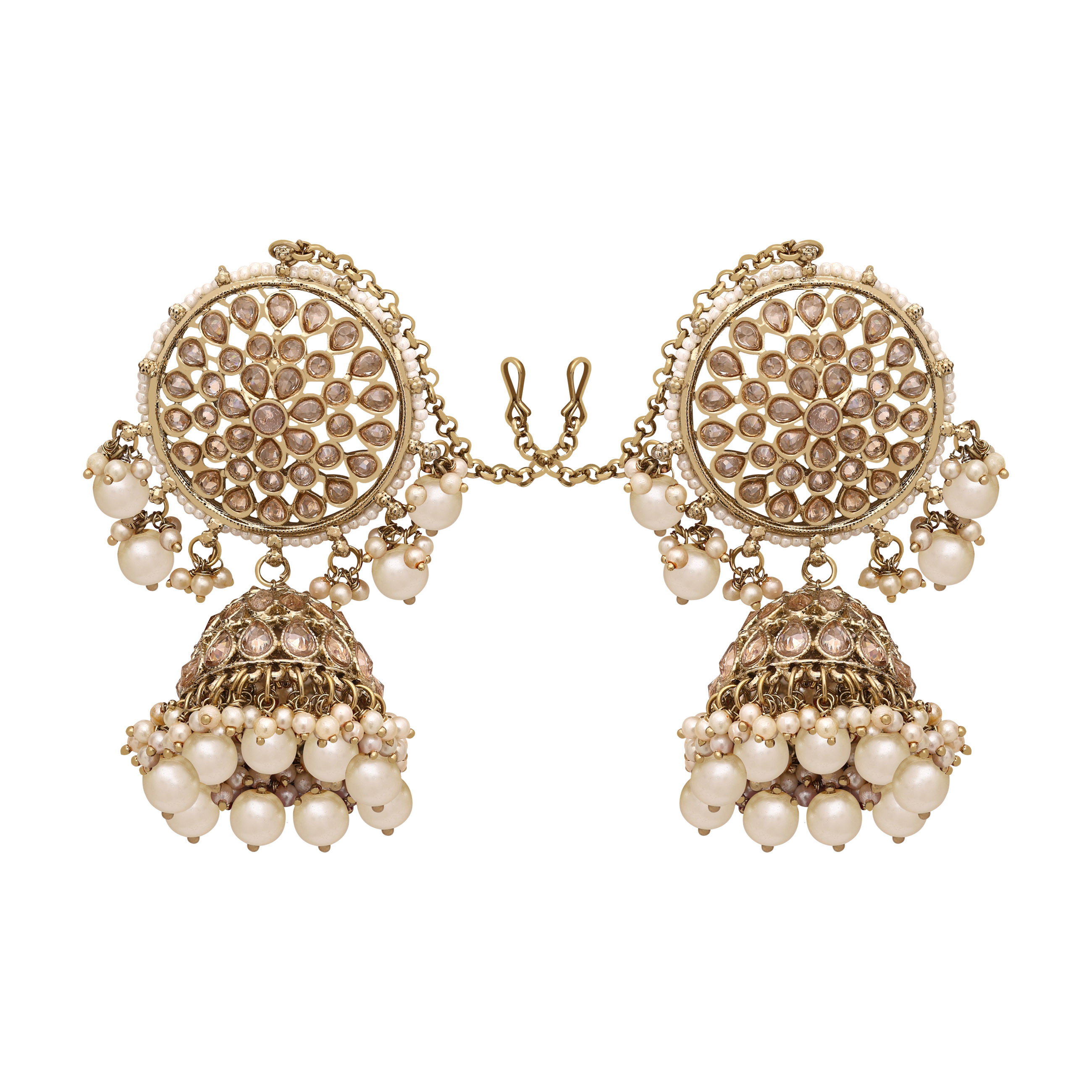 Reverse AD Earring Maangtikka Set| Blossom Bloom jhumki Maangtikka Set| Mehandi plated |Reverse AD Bridal Jewelry.