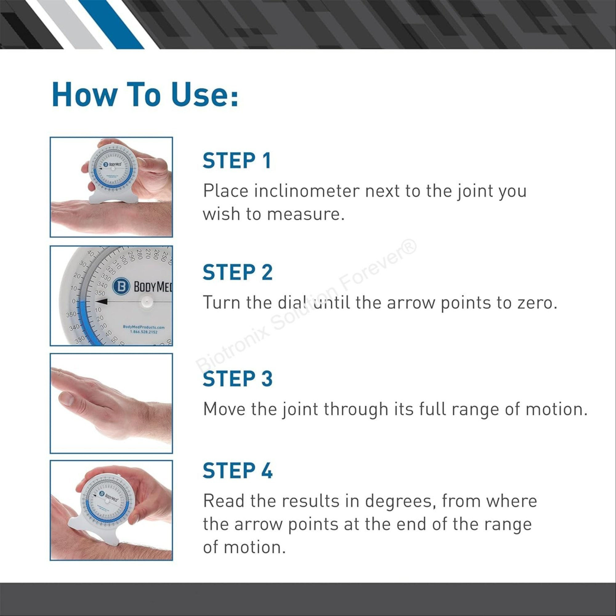 Bubble inclinometer for physiotherapy