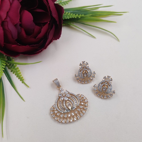 Radiant Beauty American Diamond Locket Set