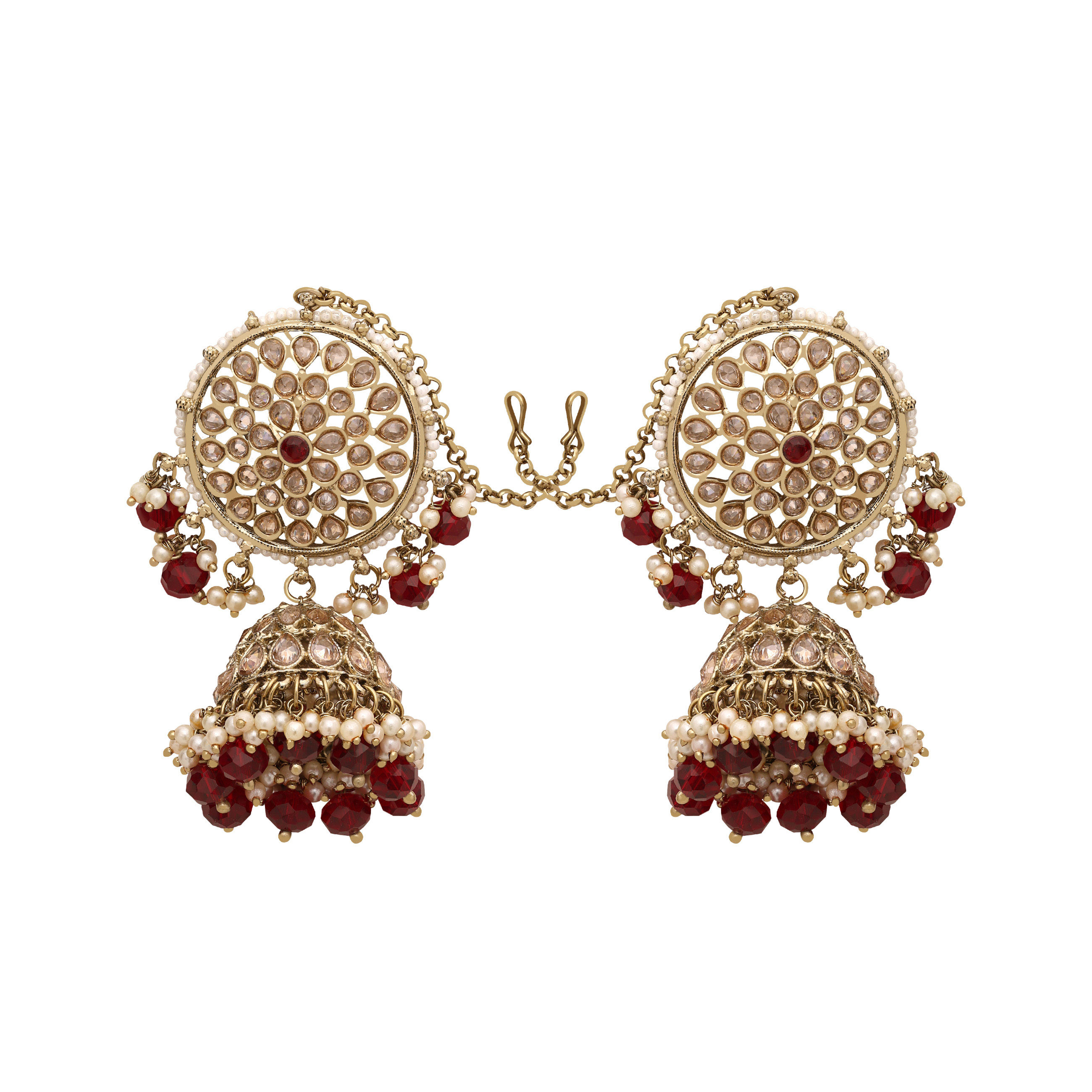 Reverse AD Earring Maangtikka Set| Blossom Bloom jhumki Maangtikka Set| Mehandi plated |Reverse AD Bridal Jewelry..