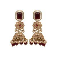 Traditional Indian Jewellery|Reverse AD Earring Maangtikka Set|Square Floral Elegance Jhumki Maangtikka Set| Gift For Her ..