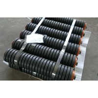 Impact Idler Roller - Natural Rubber, Custom Sizes Available, Black Color | High-quality Support For Conveyor Systems