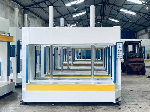 COLD PRESS MACHINE - 2500x1250 mm Dimensions, 50 Ton Max Pressure, 1000 mm Max Opening, 4 kW Electric Power, 415V, 50 Hz / 3-Phase, Automatic Gray Woodworking Machine