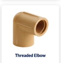 Threaded Elbow - Cpvc 90-degree Fitting | Light Yellow, Suitable For Oil, Chemical Fertilizer, And Fluid Pipes