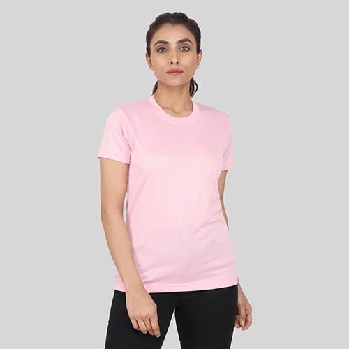 Ladies Pink T Shirt - Fabric Type: Cotton