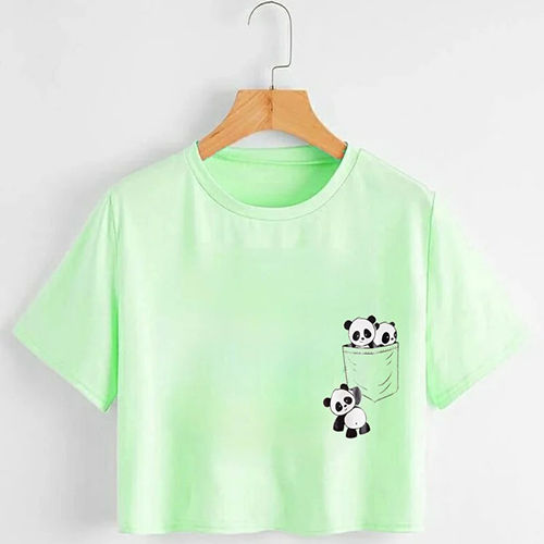 Ladies Sea Green T-Shirt - Fabric Type: Cotton