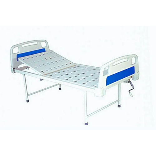 Semi Fowler Bed - Stainless Steel Frame, Manual Adjustment, White Foam Mattress | Foldable, Portable Design with Side Rails