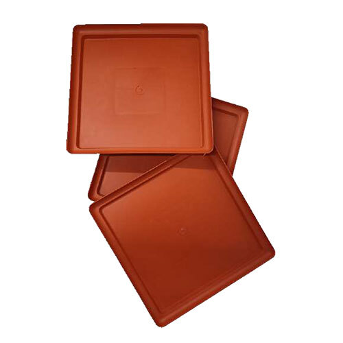 Square Plate (K) - Color: Orangish Brown