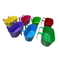 Oval Pots With Handle - Color: Multicolour