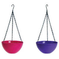 Marco Pot 10 Inch With Chain (a) - Plastic Material, 10 Inch Size, Pink & Purple Finish | Polished Surface For Indoor & Outdoor Garden Use