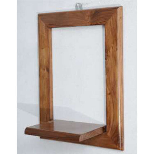 Teak Wood Square Wall Hanging Stand - Color: Brown