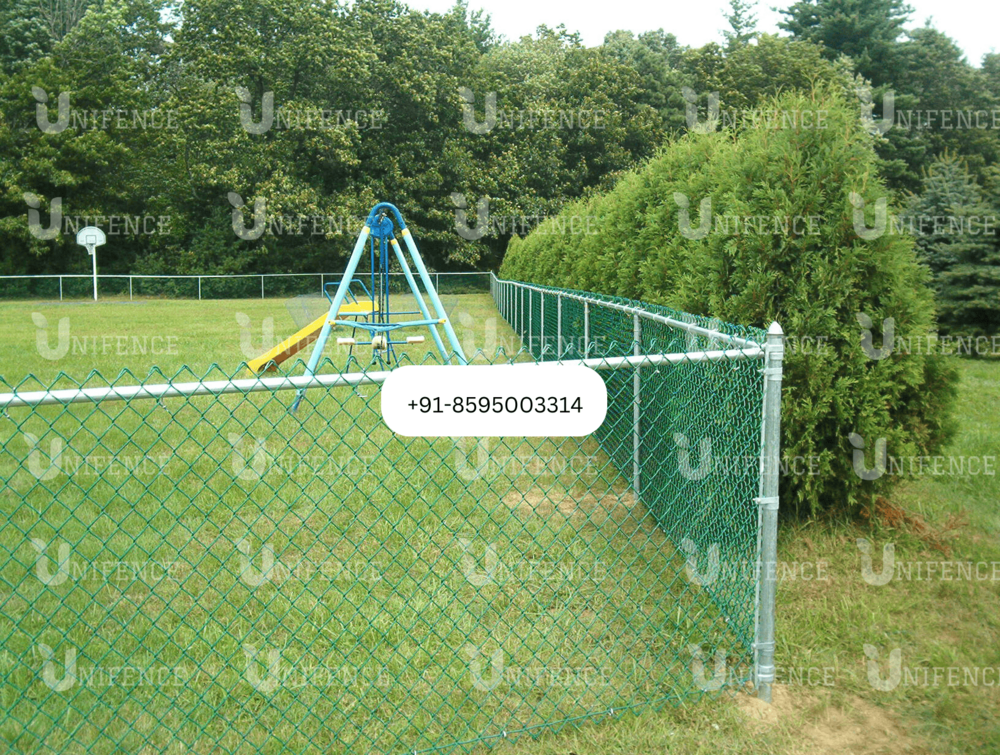 Tennis Court Chain Link Fencing, PVC Coated Iron Chain Link Fencing