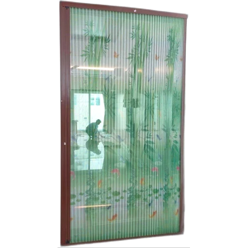 Green Bamboo Pleated Mosquito Net Door