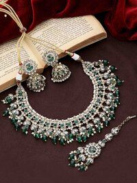 Bridal reverse ad necklace, Traditional Indian necklace, Designer bridal jewelry , Fashion jewelry for brides , Gift For Her.