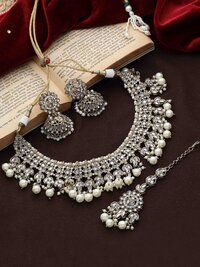 Bridal reverse ad necklace, Traditional Indian necklace, Designer bridal jewelry , Fashion jewelry for brides , Gift For Her .