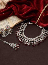 Bridal reverse ad necklace | Traditional Indian necklace | Designer bridal jewelry | Fashion jewelry for brides| Gift For Her .