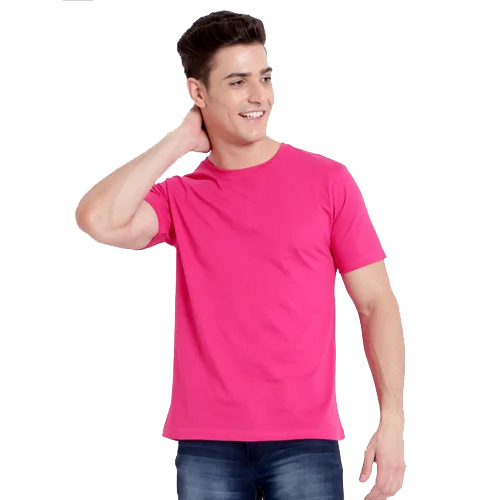 Customize Cotton Plain Pink Color T Shirt