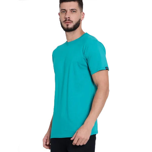 Cotton Plain Sky Blue Color T Shirt